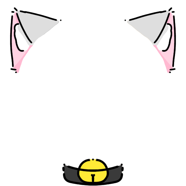 black collar light gray cat ears Decoration